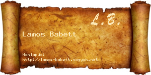 Lamos Babett névjegykártya